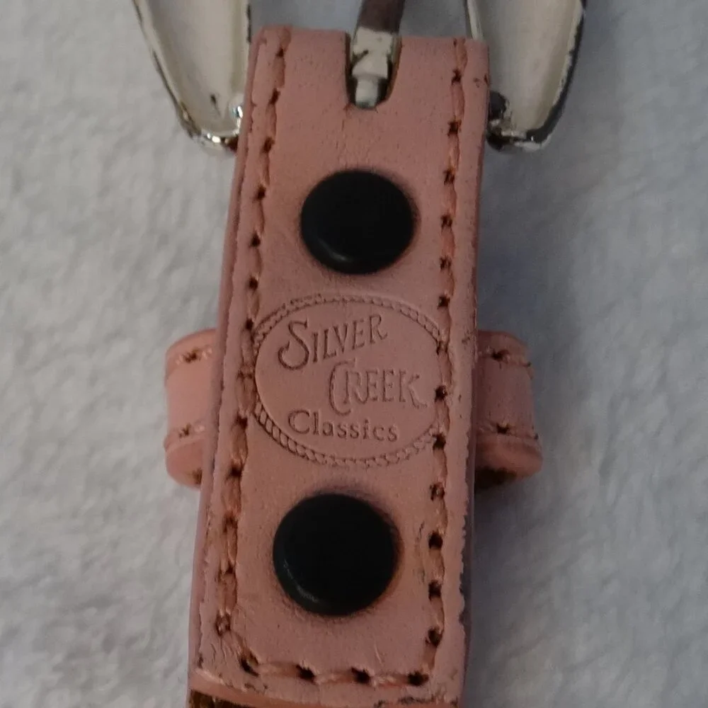 Silver Creek Classics Pink Leather Girl Size 20 Floral Silver tone Conchos